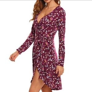 Fit and Flare Faux Wrap Flirty Dress